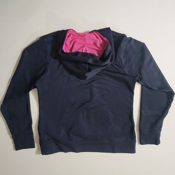 Under Armour® Women's Black Long Sleeve Pink Mesh Lined Hoodie - Picture 12 of 14